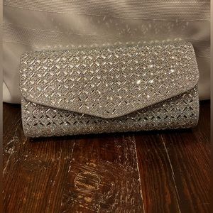 Silver rhinestone Clutch or Purse